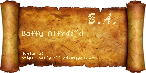 Baffy Alfréd névjegykártya